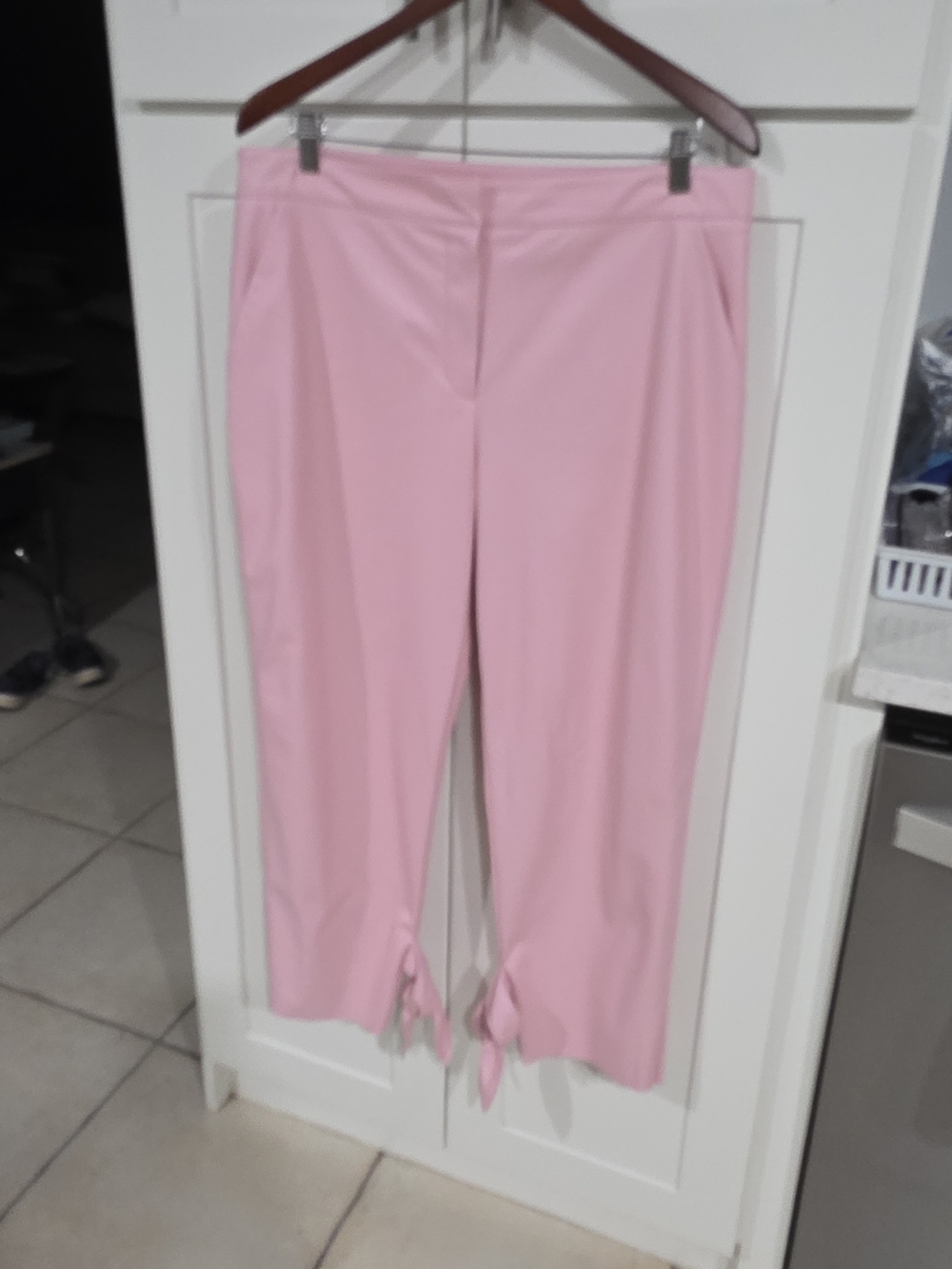 Trina Turk Pastel Pink Cropped Tie-Hem Pants